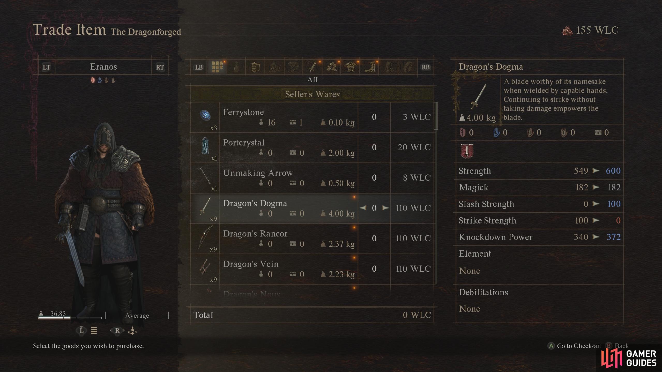 The Dragonforged will sell the best equipment in the game during the post-game.