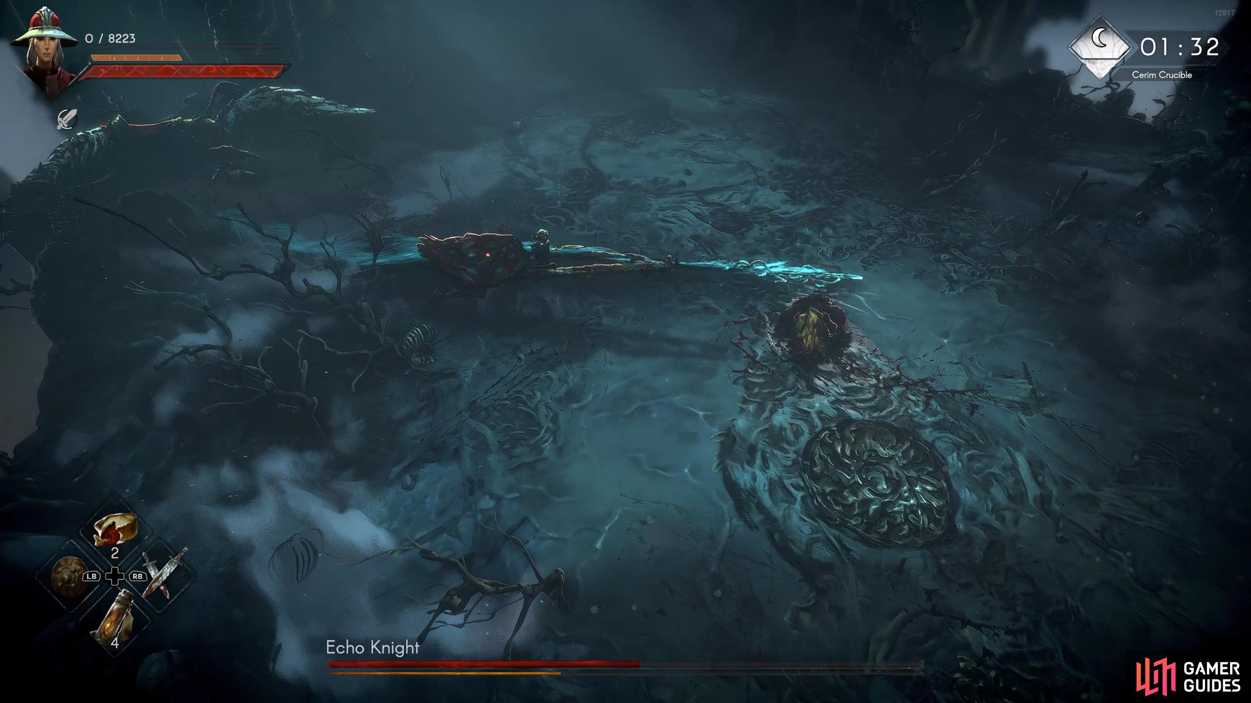 Charging Slam: The boss will charge at you with their sword pointing at you.