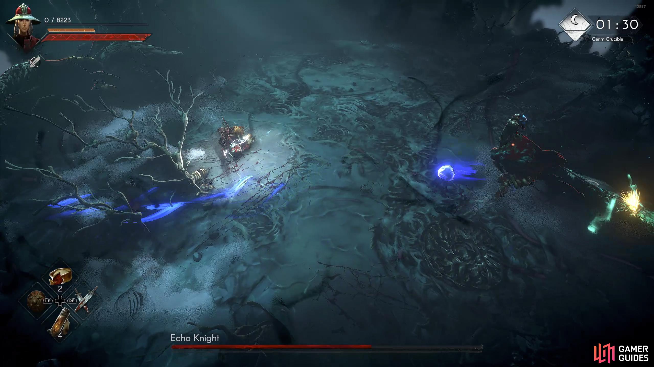 Orb Barrage: This will be immediately followed up with an upward swing, unleashing a second orb.