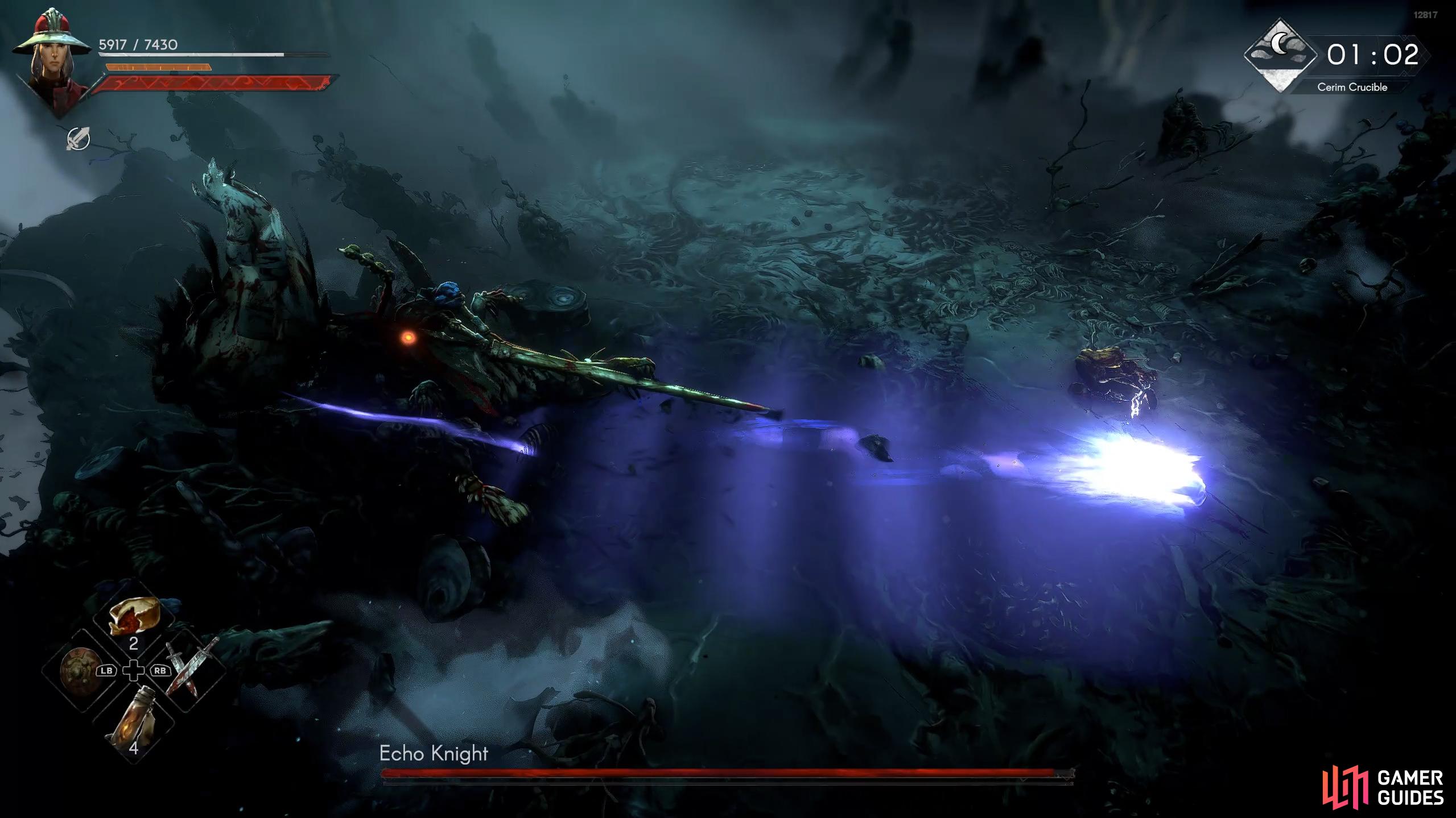 Plague Barrage: Echo Knight will unleash up to three plague orbs in a barrage at your location.