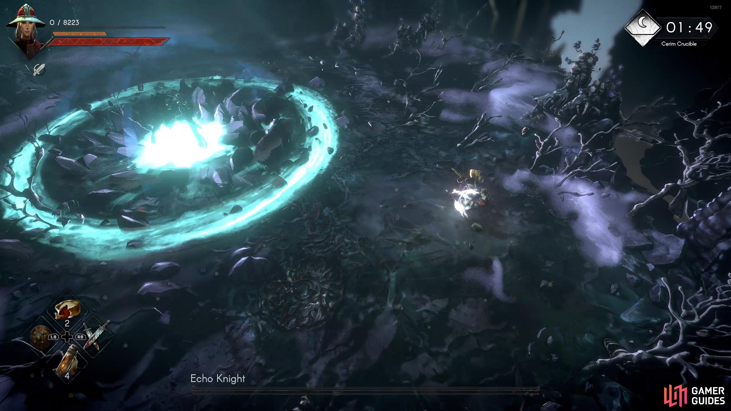 Sword Explosion: For this attack, the boss will plunge its sword into the ground creating three shockwaves.