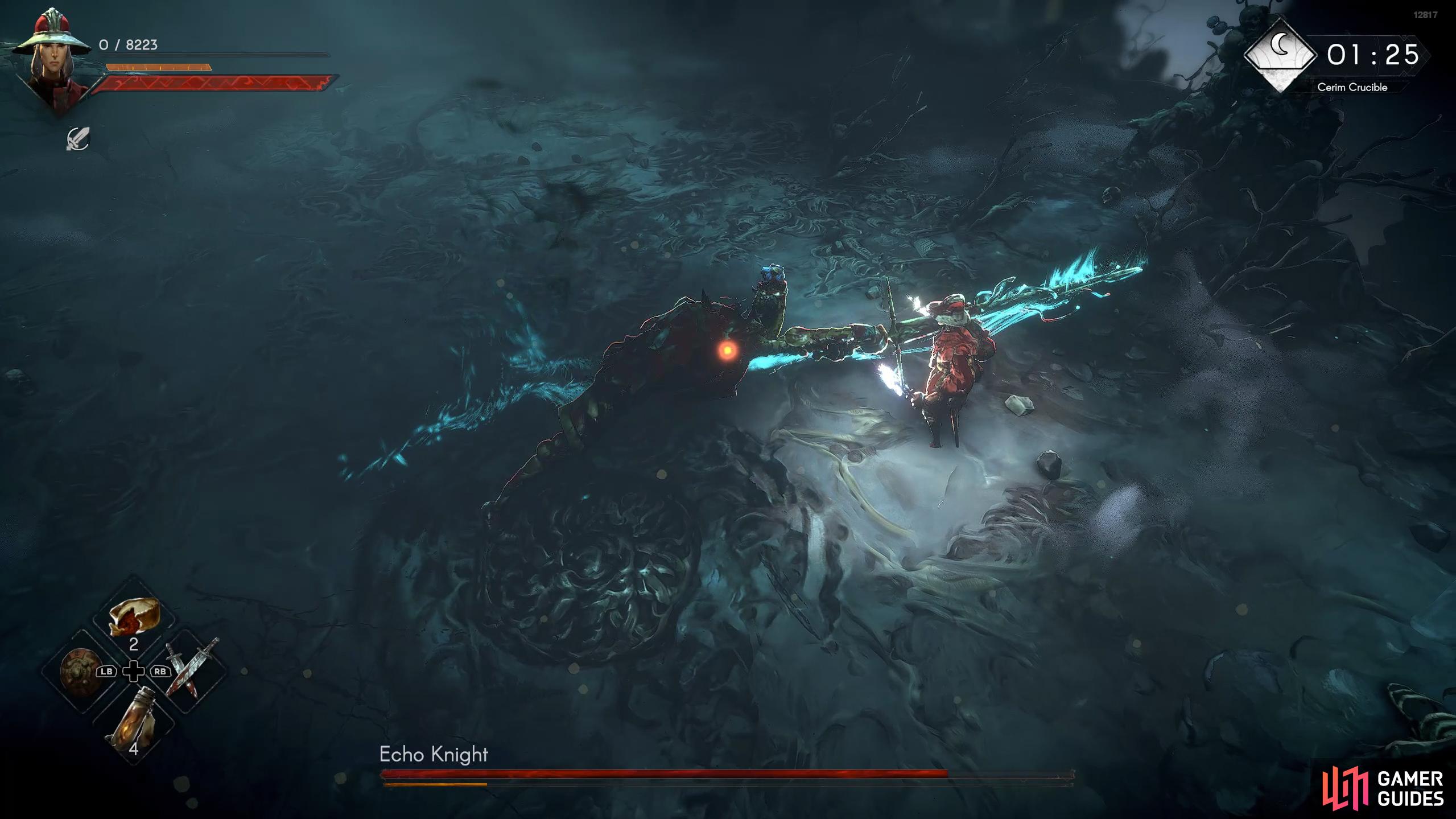 Triple Thrust: The Knight will perform three thrust attacks at you.