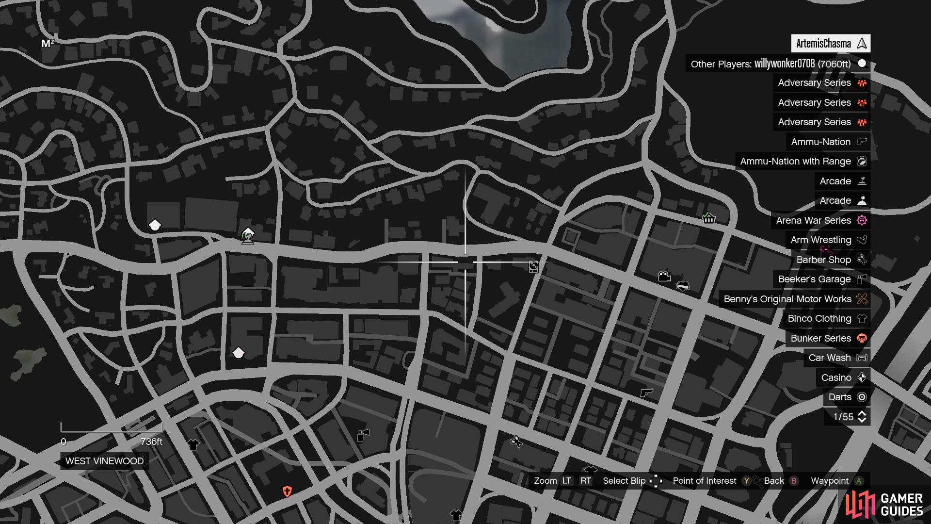 Head to the location on the map 