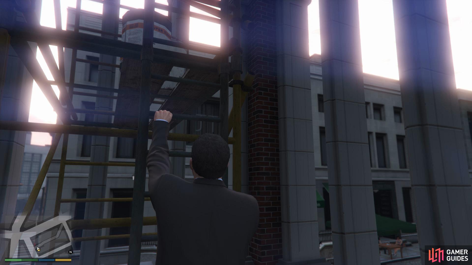 then climb up to the roof 