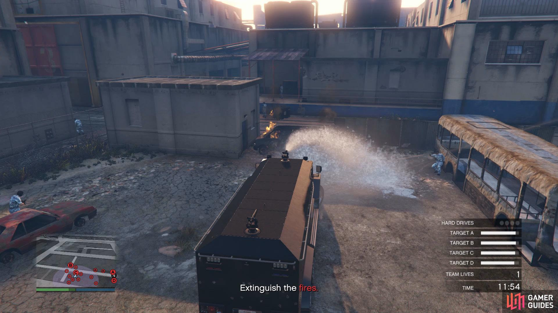 and take out the four truck fires with the RCV. 