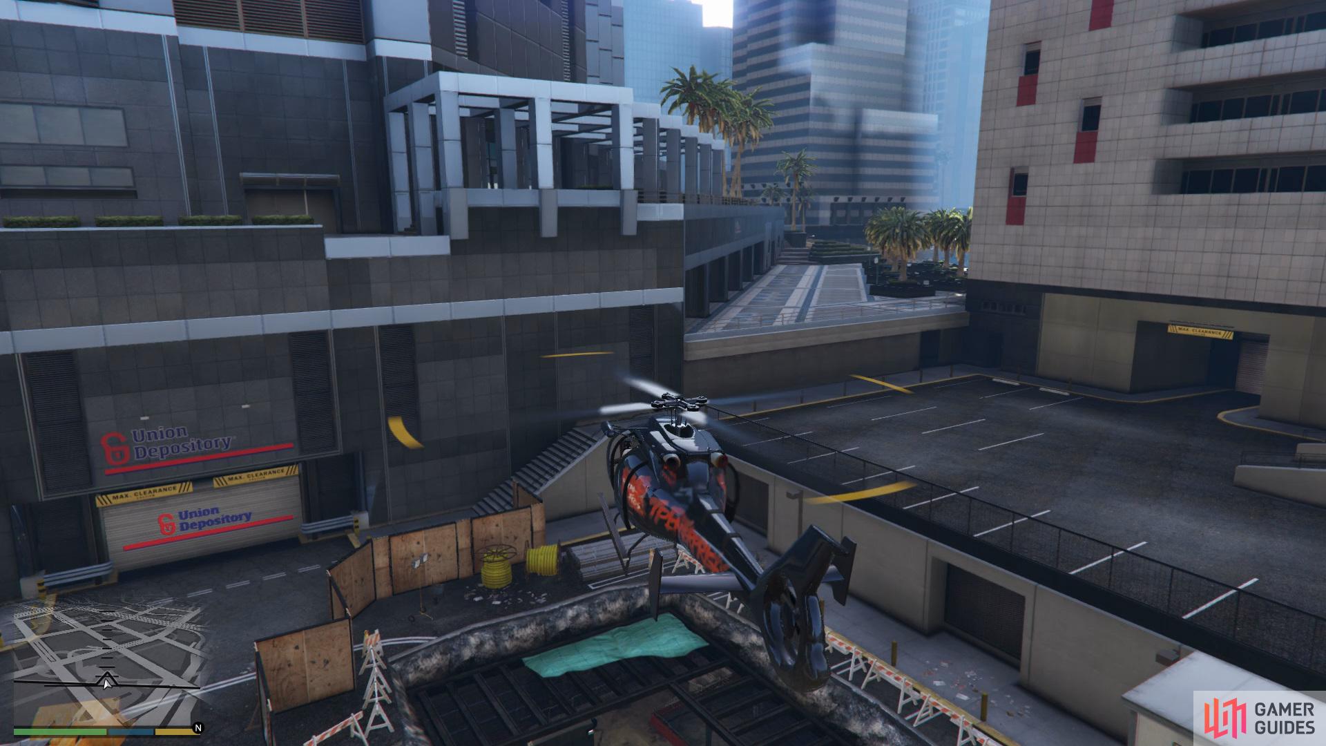 then hover over the construction site.