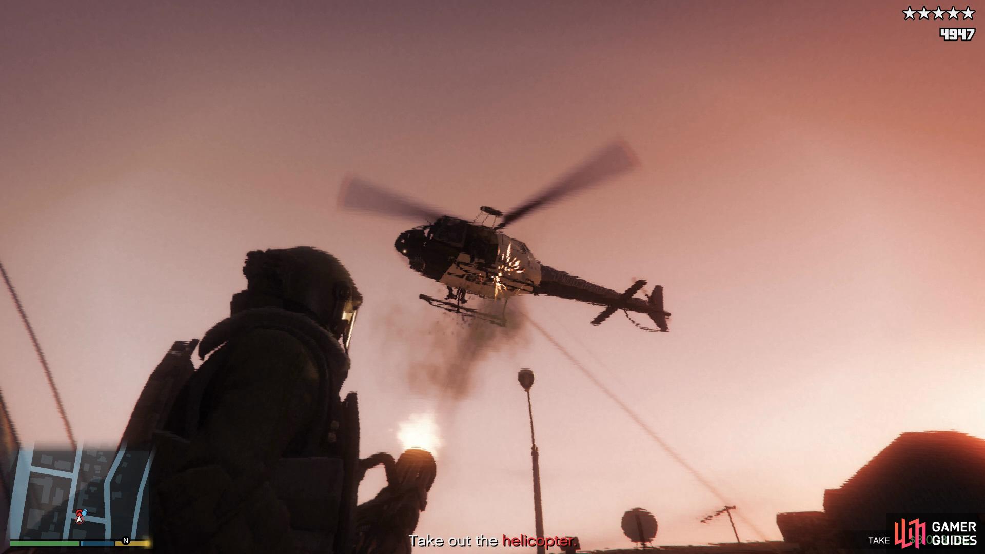 and helicopters with the minigun