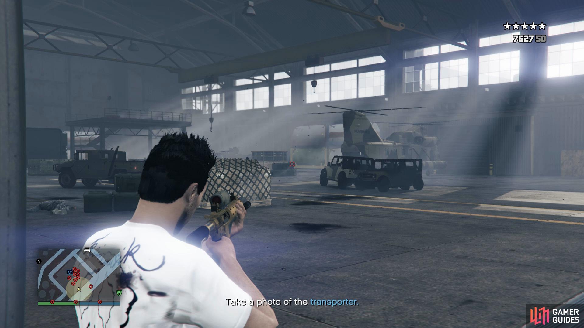 Clear out the enemies in the hangar 