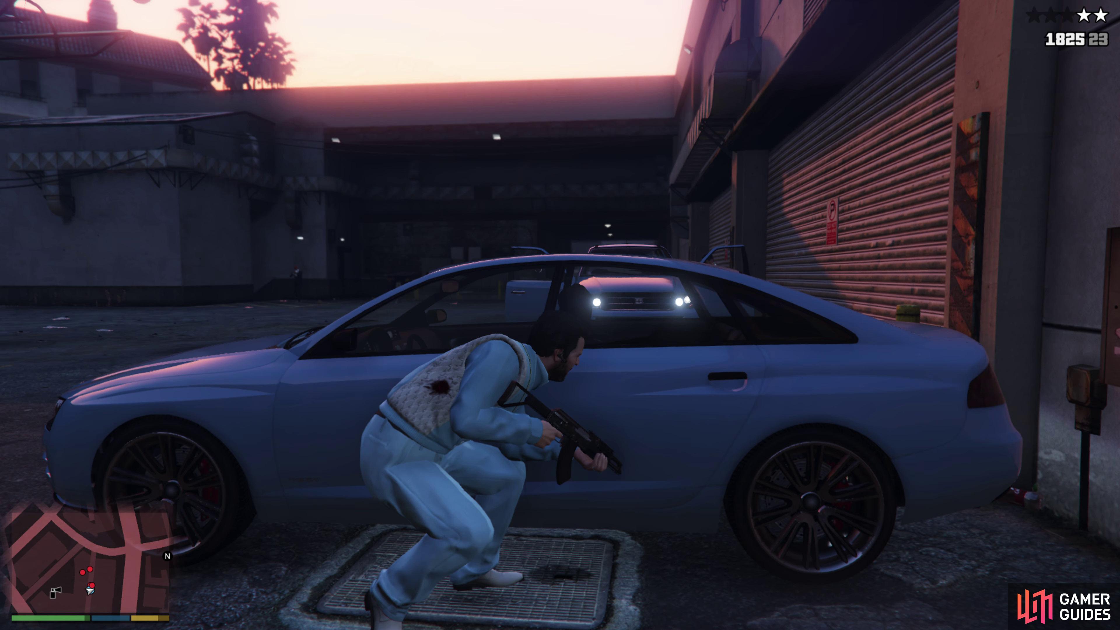 then use your car as cover whilst you take down all the Epsilon Security. 