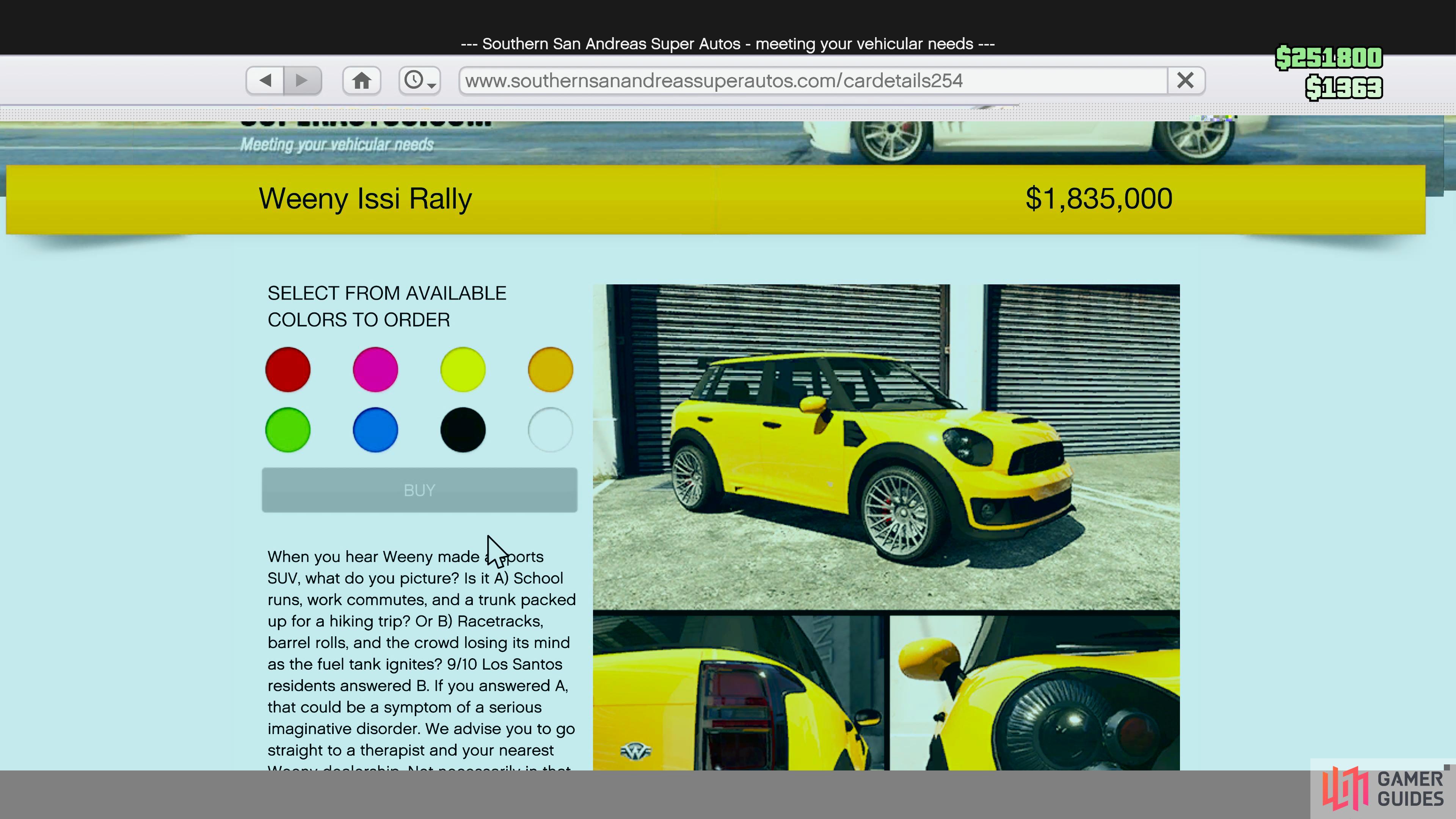 You can purchase the Weeny Issi Rally from the Southern San Andreas Super Auto.