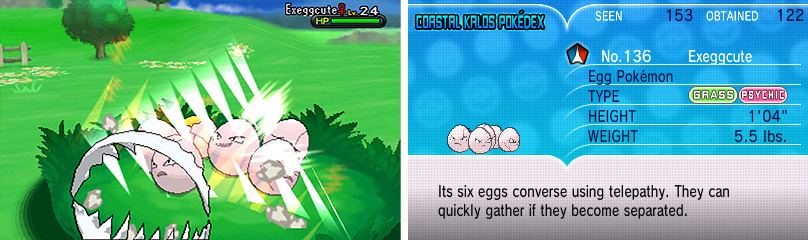 Exeggcute is weak to Flying, Poison, Bug, Ghost, Fire, Ice and Dark moves.