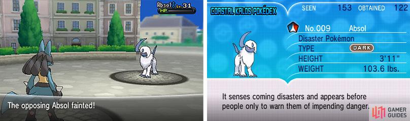 Absol is weak to Fighting, Bug and Fairy moves.
