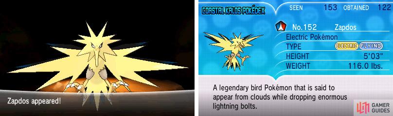 Only one of the three Legendary birds can be caught per game.