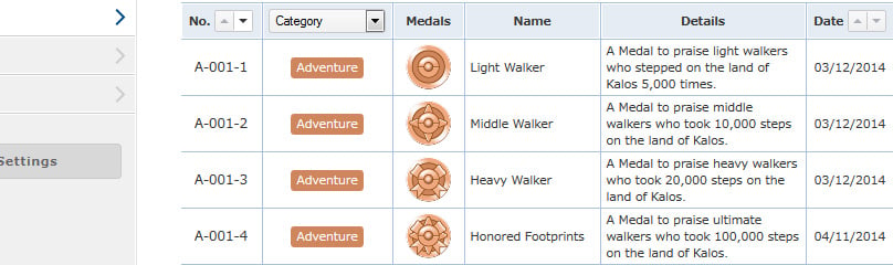 Medals can only viewed from the Pokemon Global Link website.