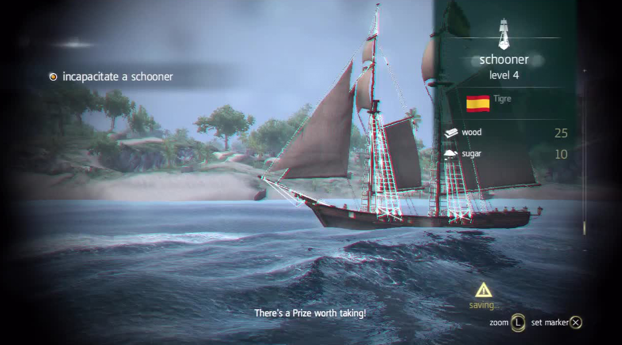 Look for a ship like this. Though try to find one with rum on it to complete the optional objective.