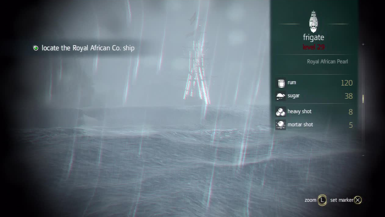 The Royal African Pearl is quite a large ship but can be difficult to see in bad weather.