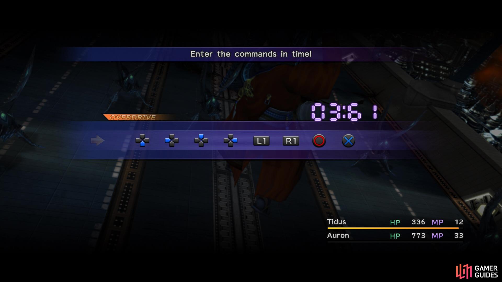 Auron's Overdrive has you pressing a series of buttons within a time limit
