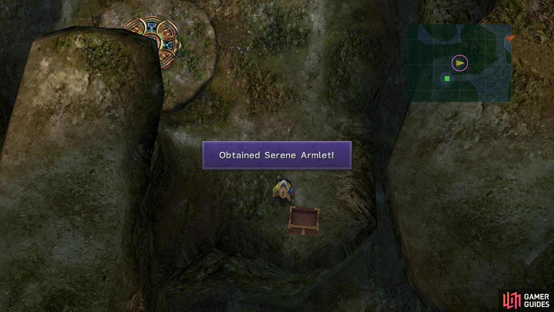 Take the one elevator to reach this chest with a Serene Armlet