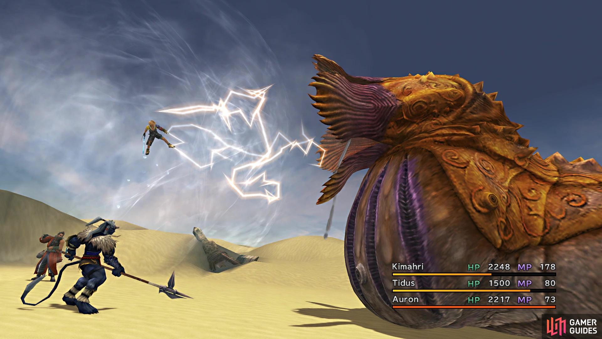 The Sand Worm can remove a party member from battle with Swallow