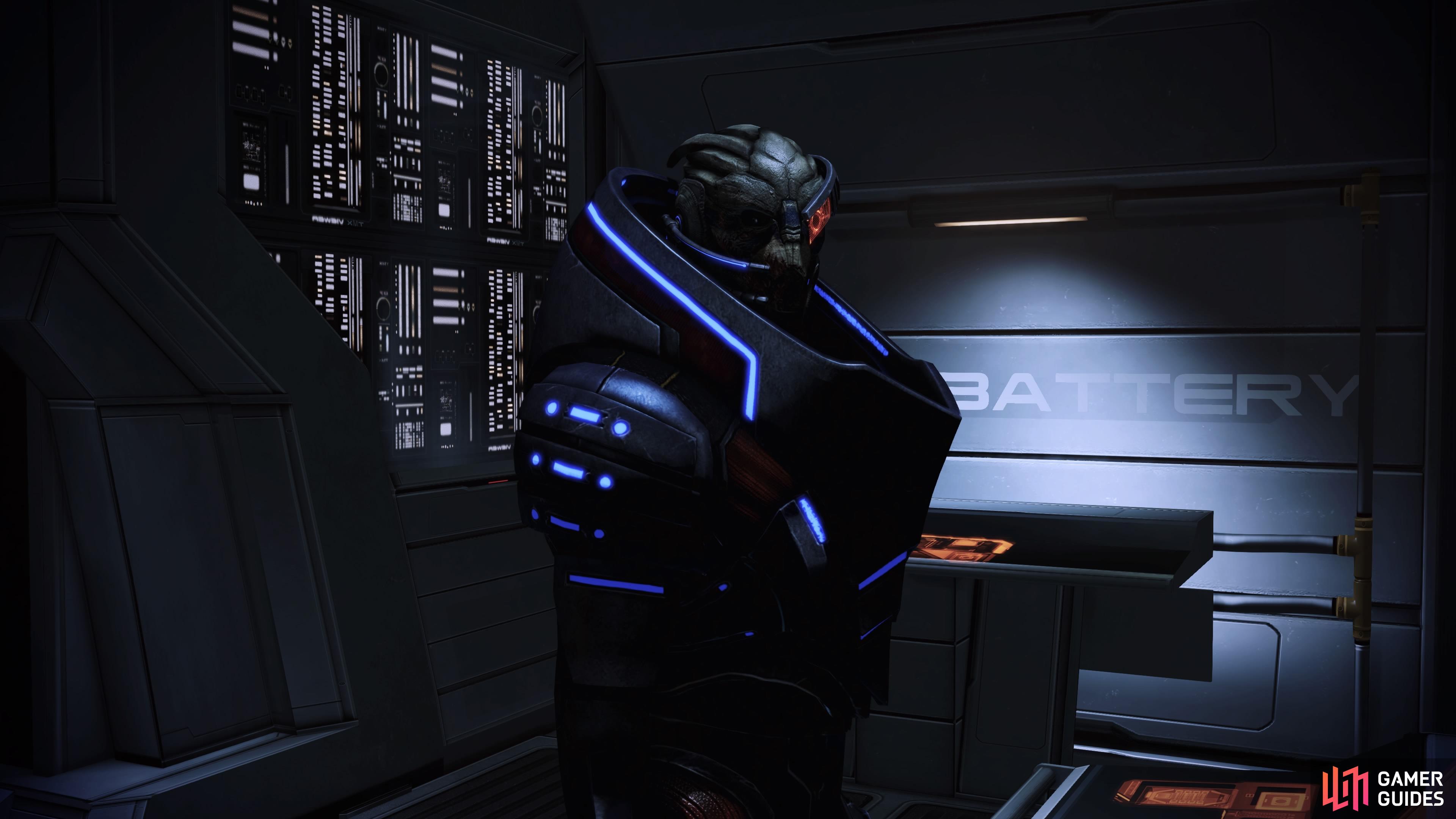 Speak with Garrus on the 3F of  the Normandy. 