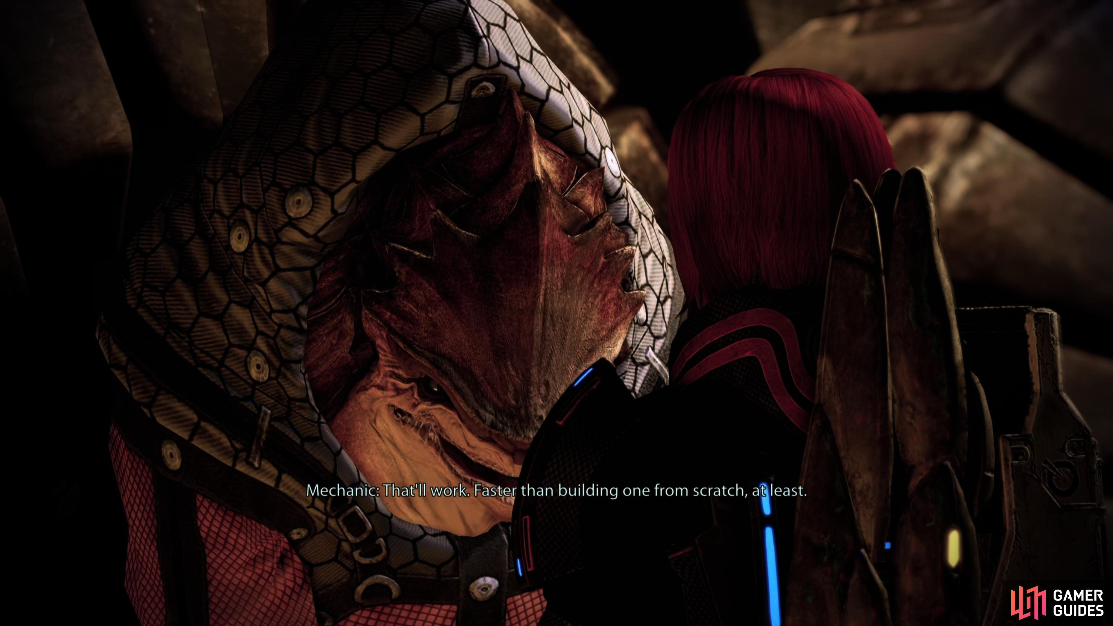 then report back to the krogan mechanic to finish the assignment.