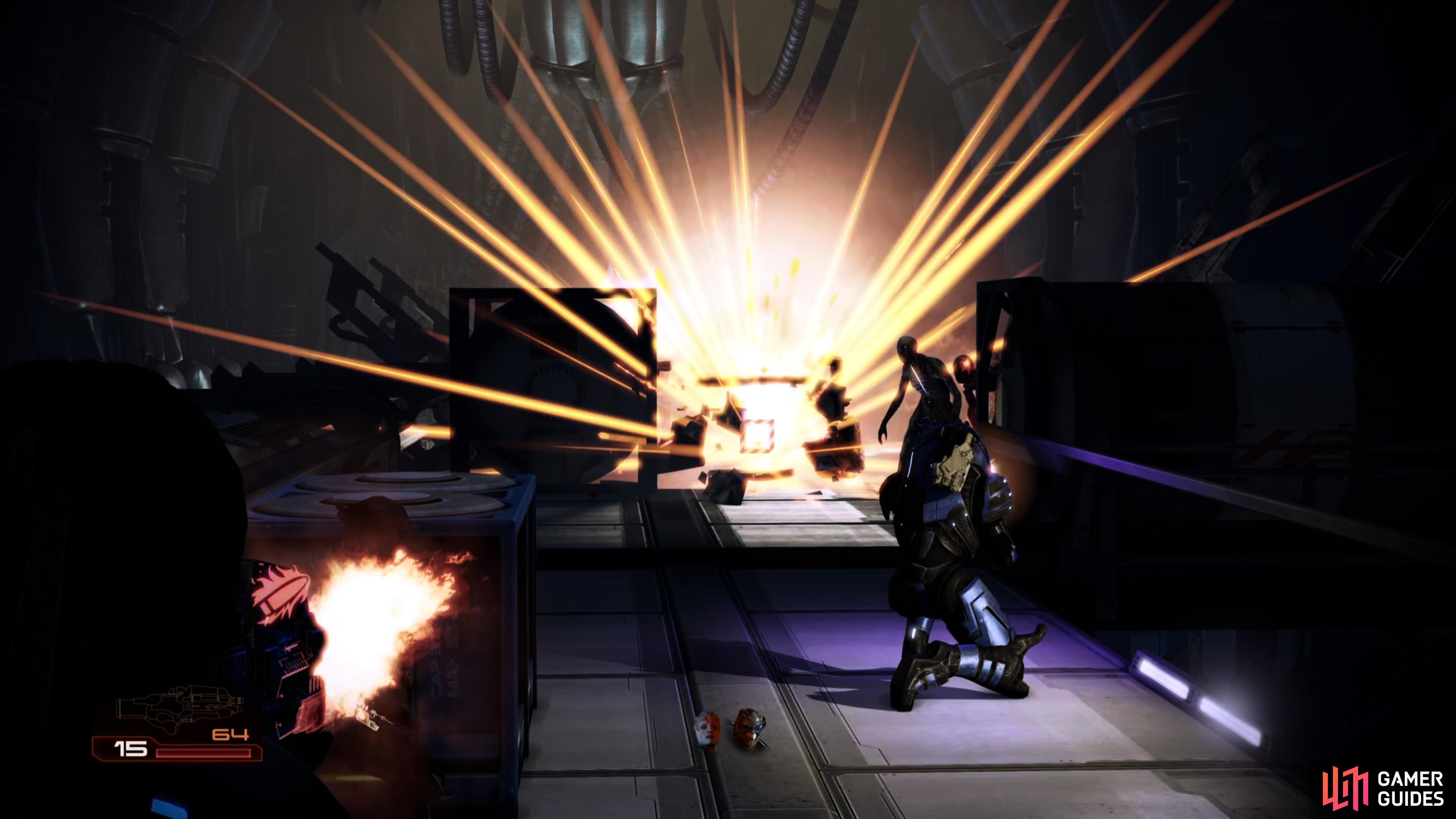 The derelict Reaper is full of explosive crates you can use against your foes,
