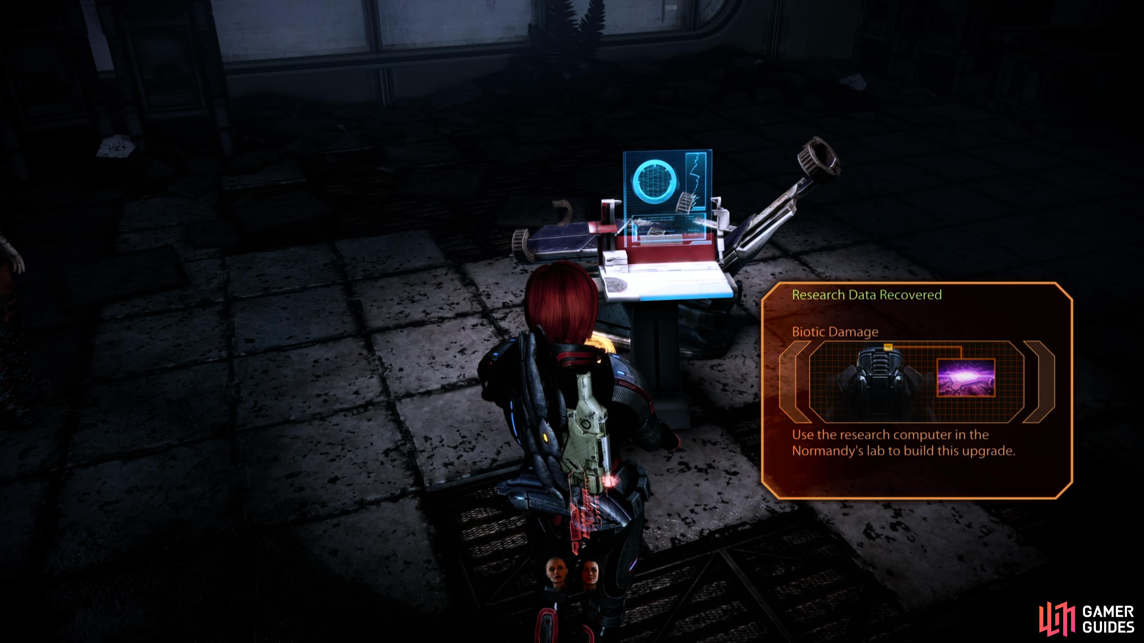Examine another terminal to obtain a Biotic Damage research project.