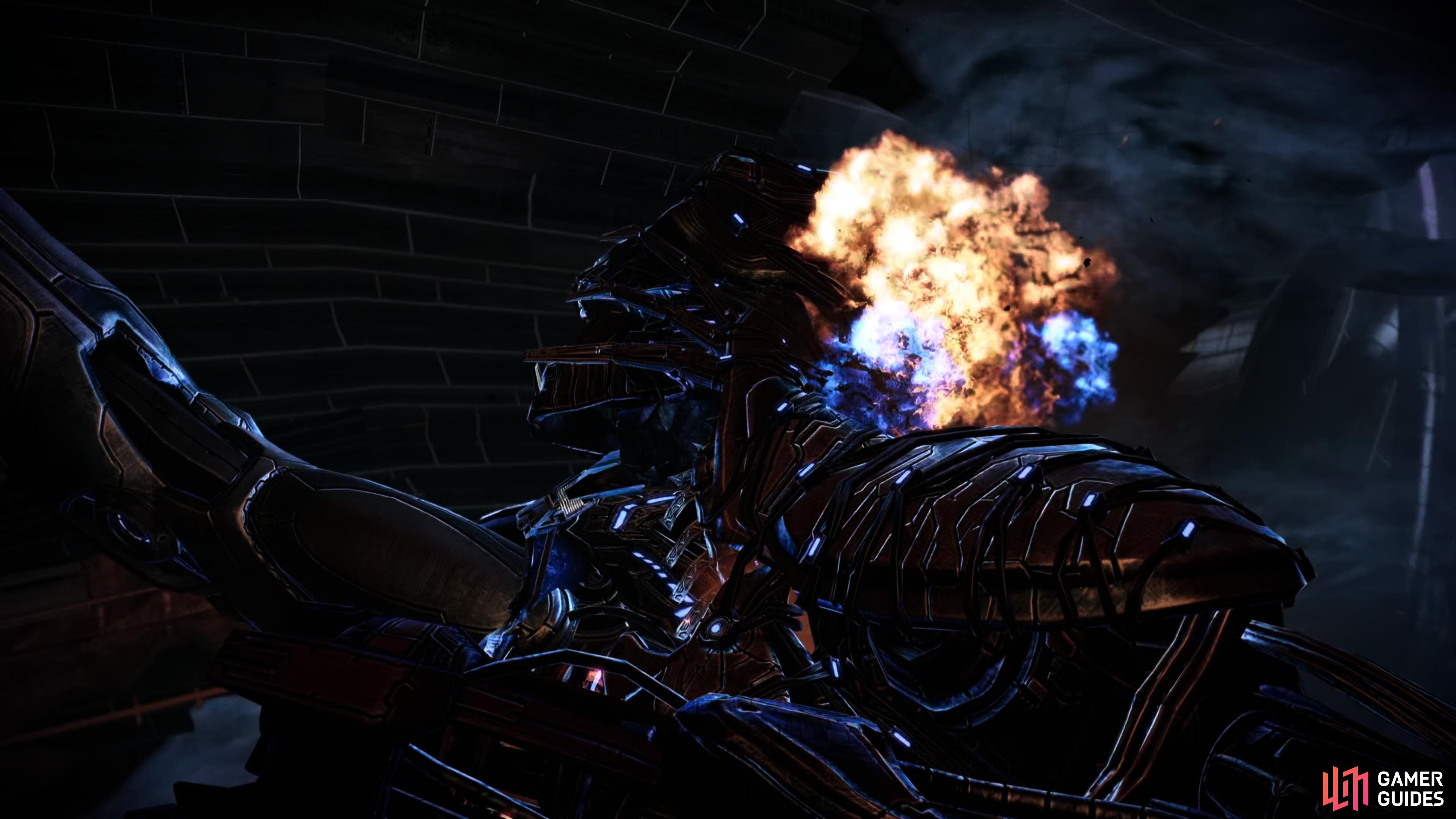Defeat the Human-Reaper Larva to thwart the ambitions of the Collectors.
