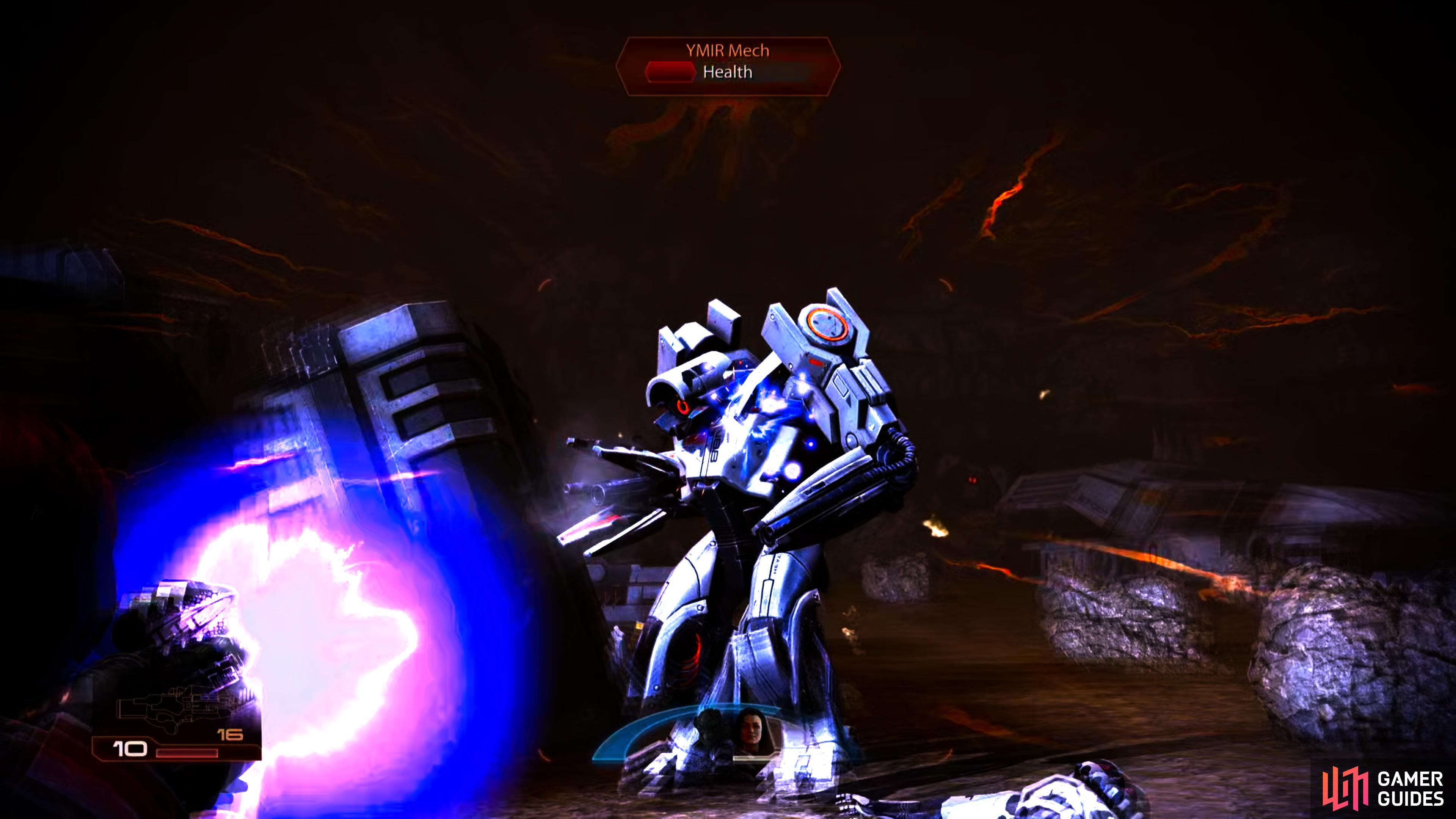 Fight back towards your shuttle, stopping to put down a YMIR Mech.