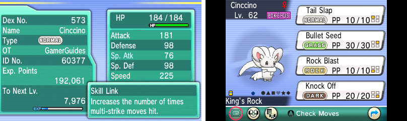 Cinccino's ready for many Types of Pokémon with its diverse movepool.