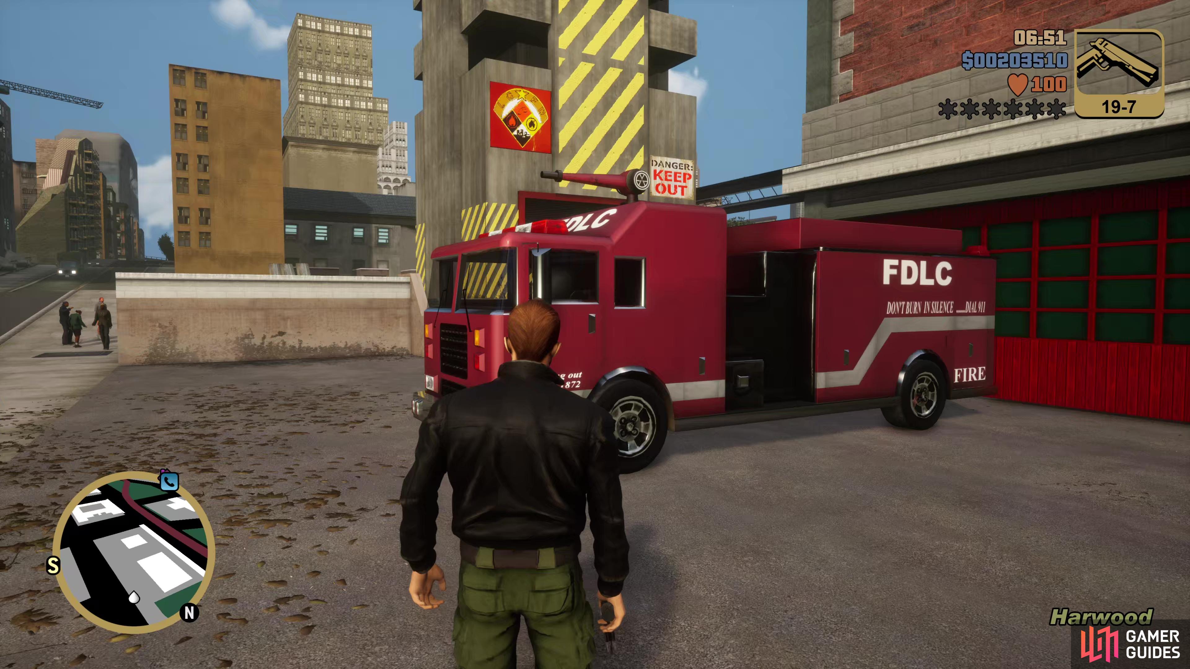 Steal a Firetruck and then press up on the D-PAD to begin the mission. 