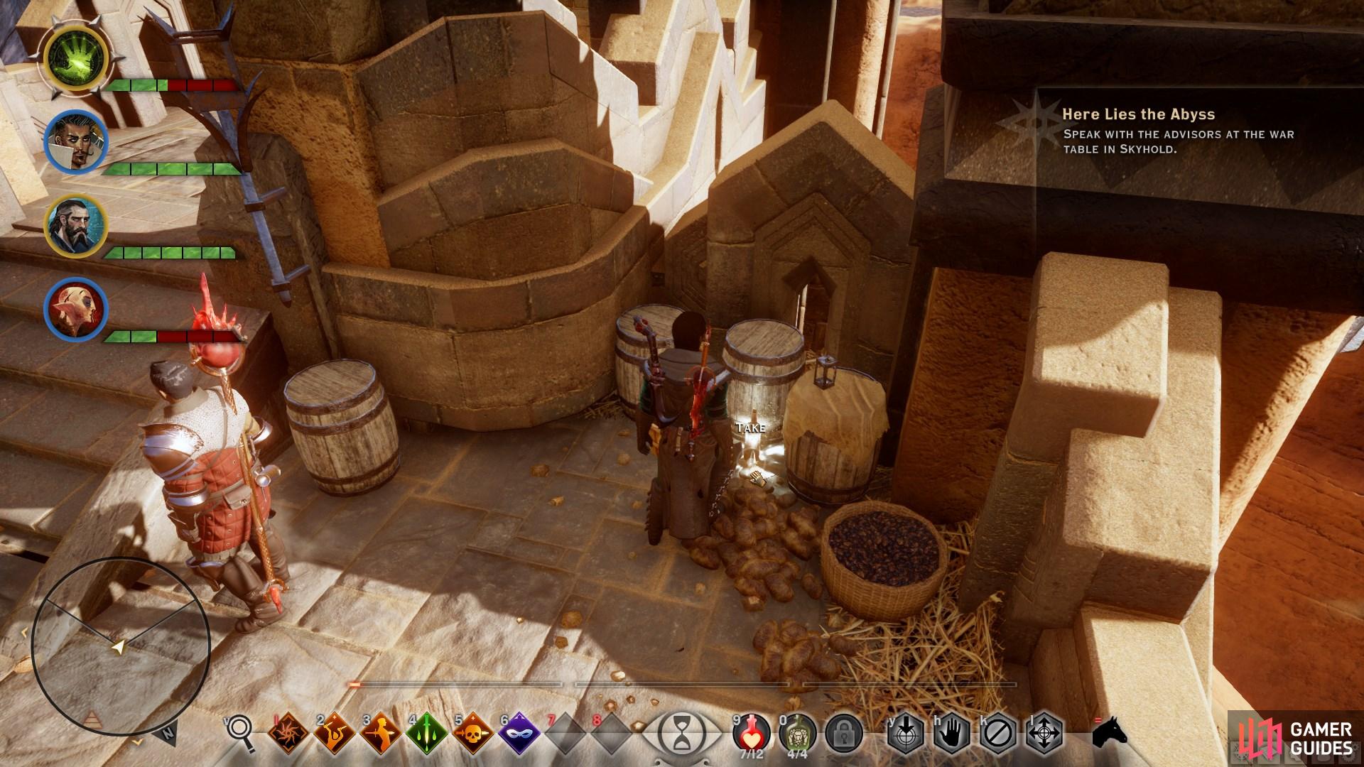 Loot the Bottle of Thedas before you leave the ritual area.