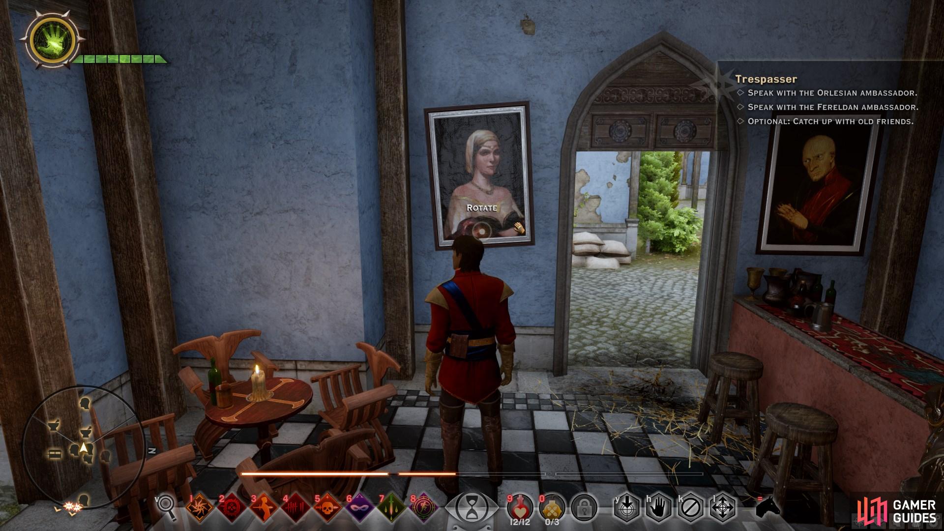 The first painting in the tavern where Iron Bull and Sera are marked on the map.