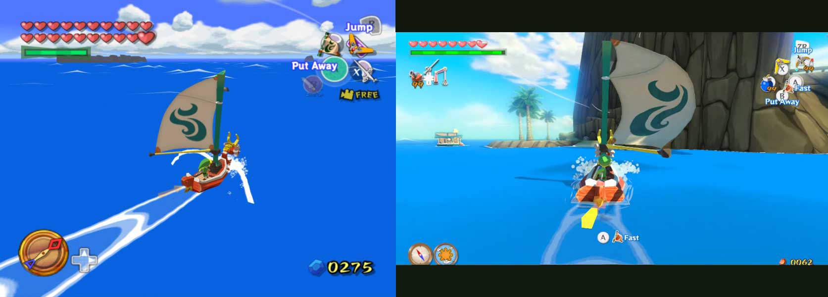 Comparison between Wind Waker HD on Wii U and Wind Waker with HD