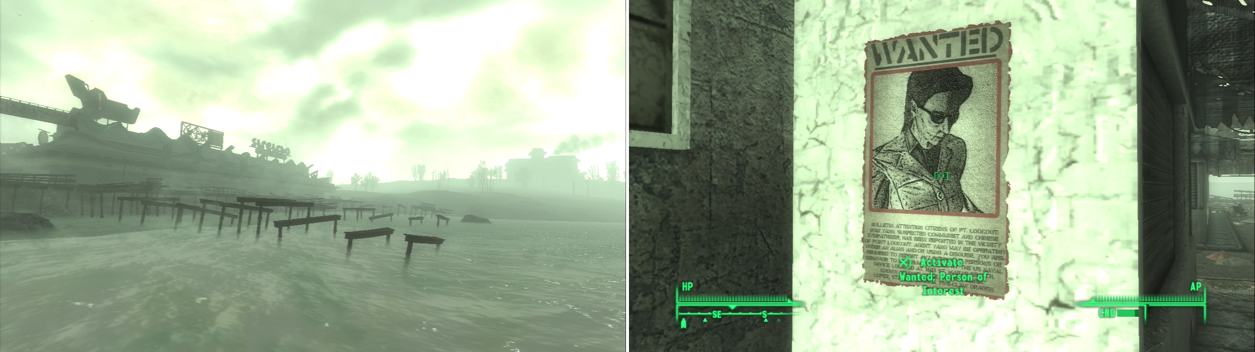 Point Lookout has seen better days, but the ominous smoke in the distance suggests that there's still live in these marshes (left). Espionage was alive and well at the end of the war (right).