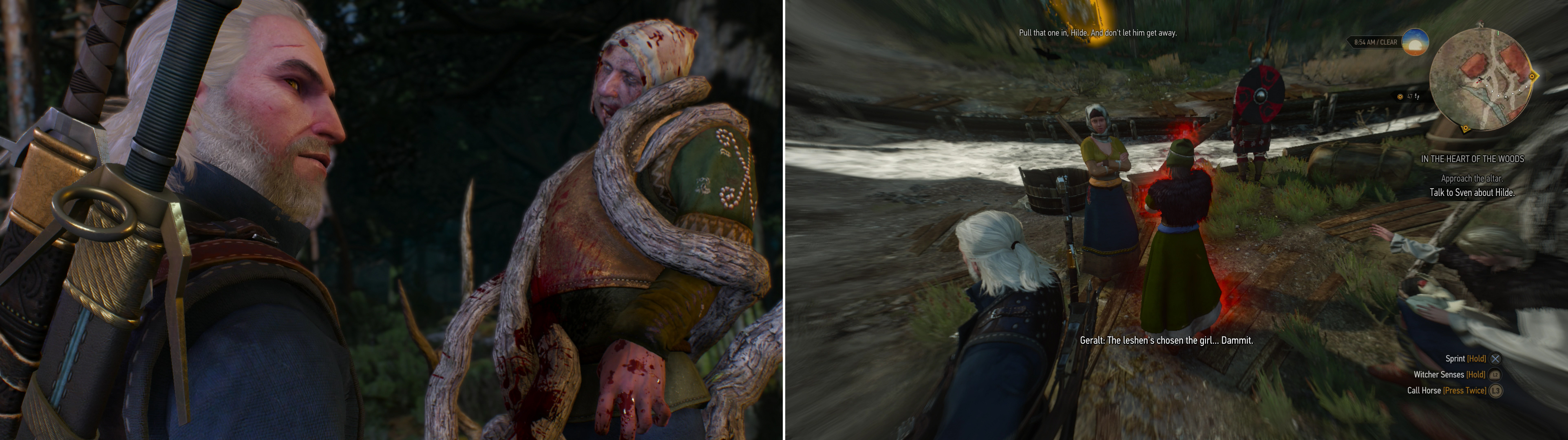 Looks like Witcher's Work (left). Track down the villager marked by the monster (right).
