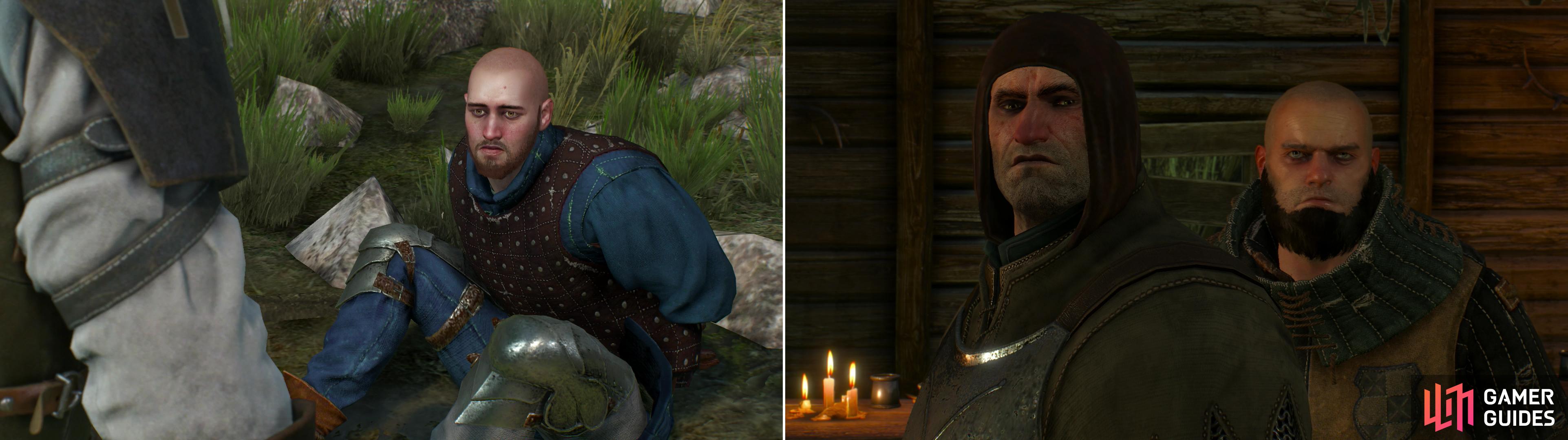John Verdun has been tied up and left for the Drowners (left). Friendly faces are scarce at the Inn at the Crossroads (right).
