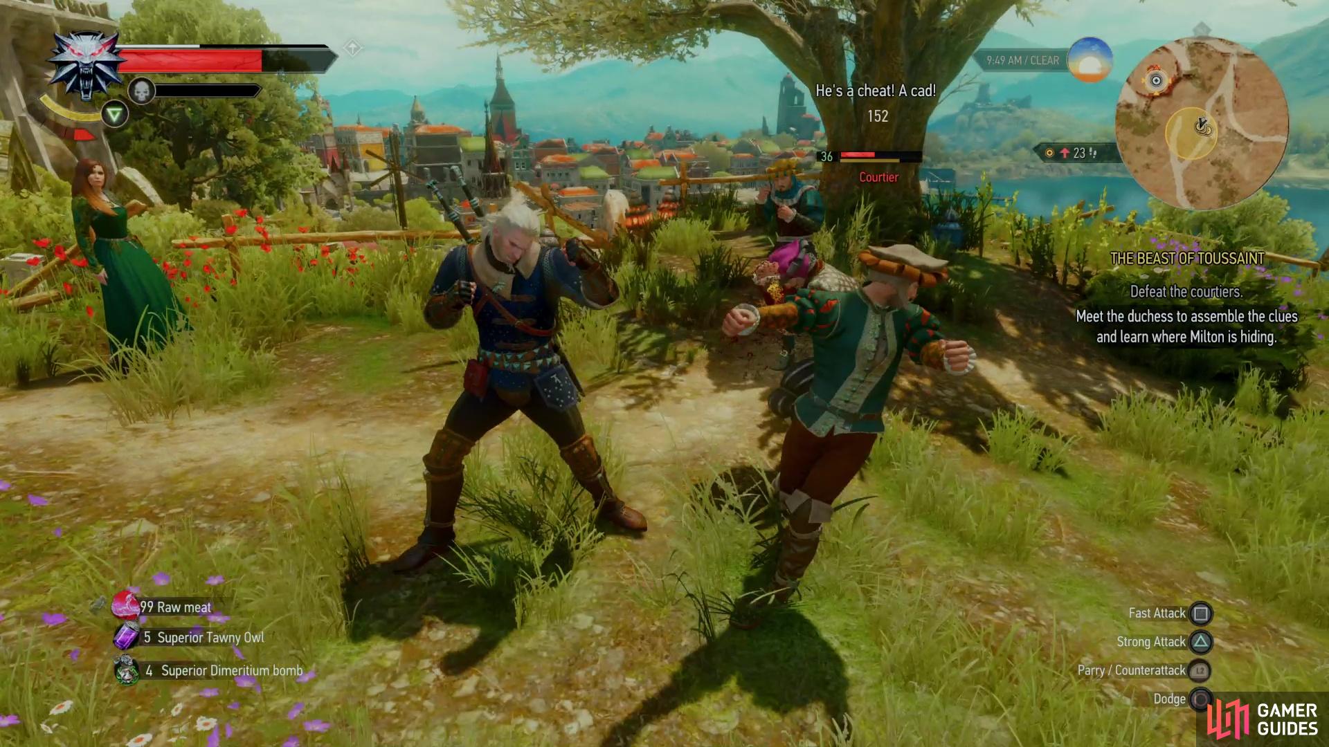 Axii can fix problems Axii caused, but you can also engage in some fisticuffs, if you prefer.