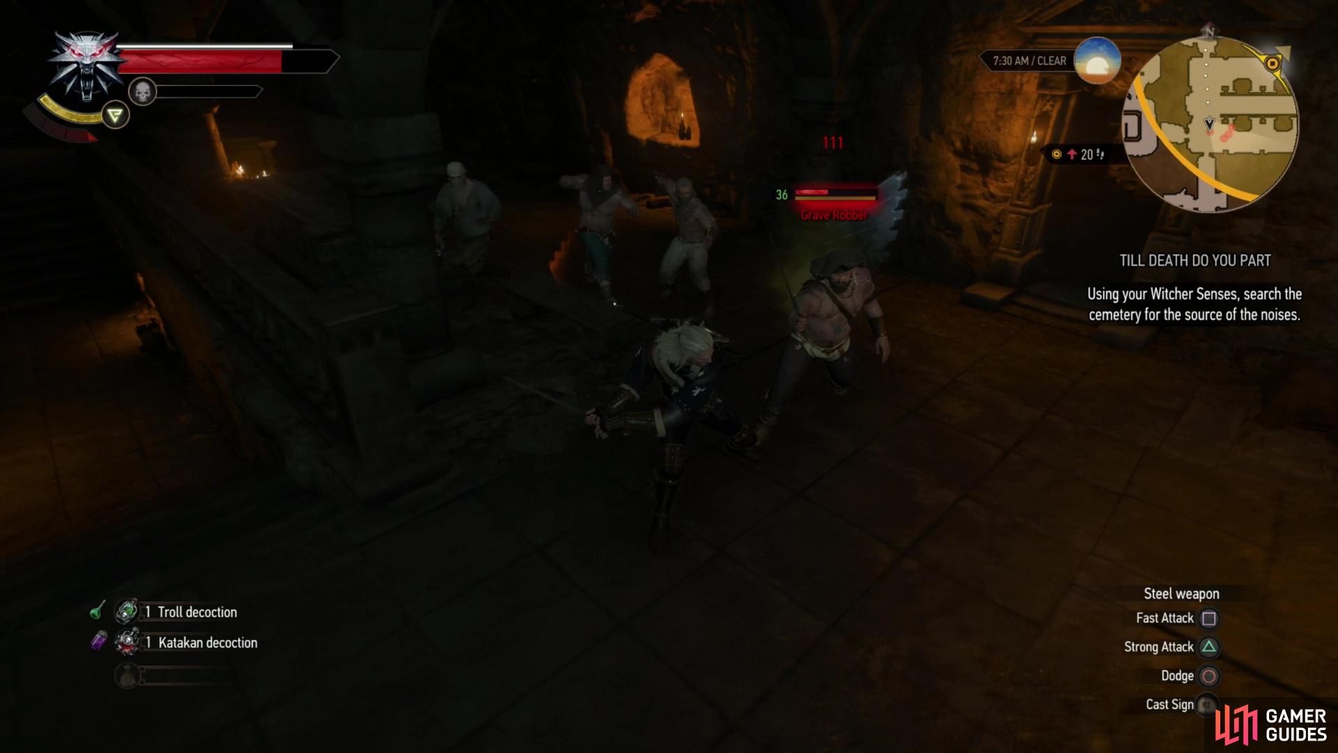 Defeat some Grave Robbers infesting the cemetery,