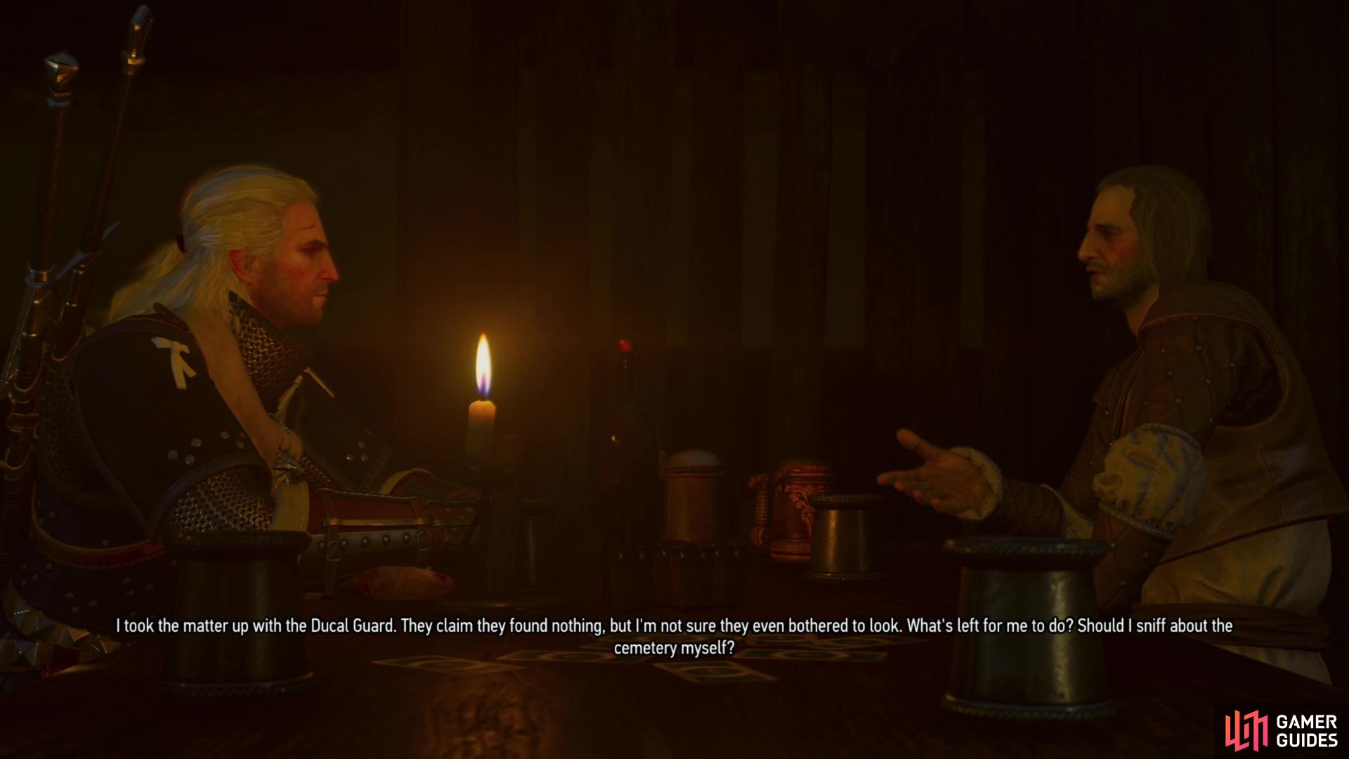 then meet up with Charles Lanzano, who is seeking refuge in The Clever Clogs tavern.