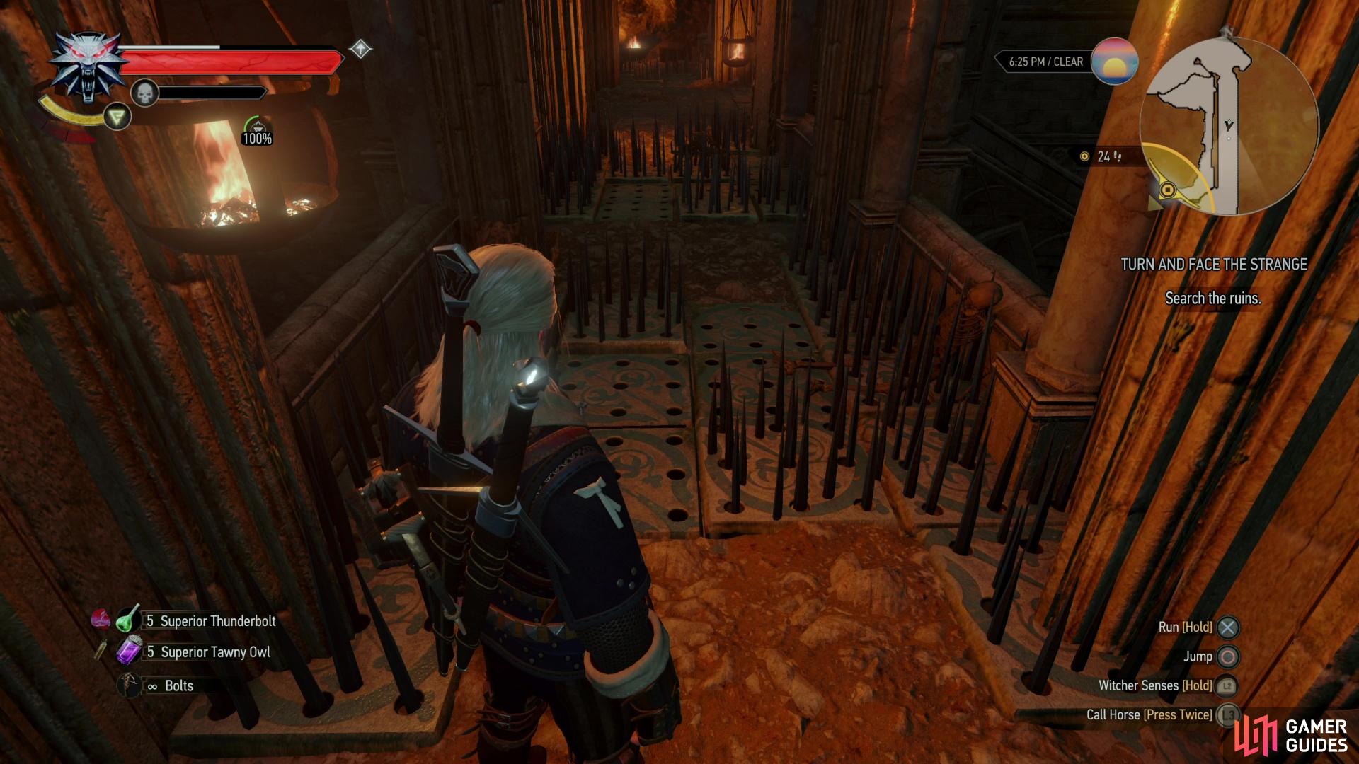 Traverse the spike traps,