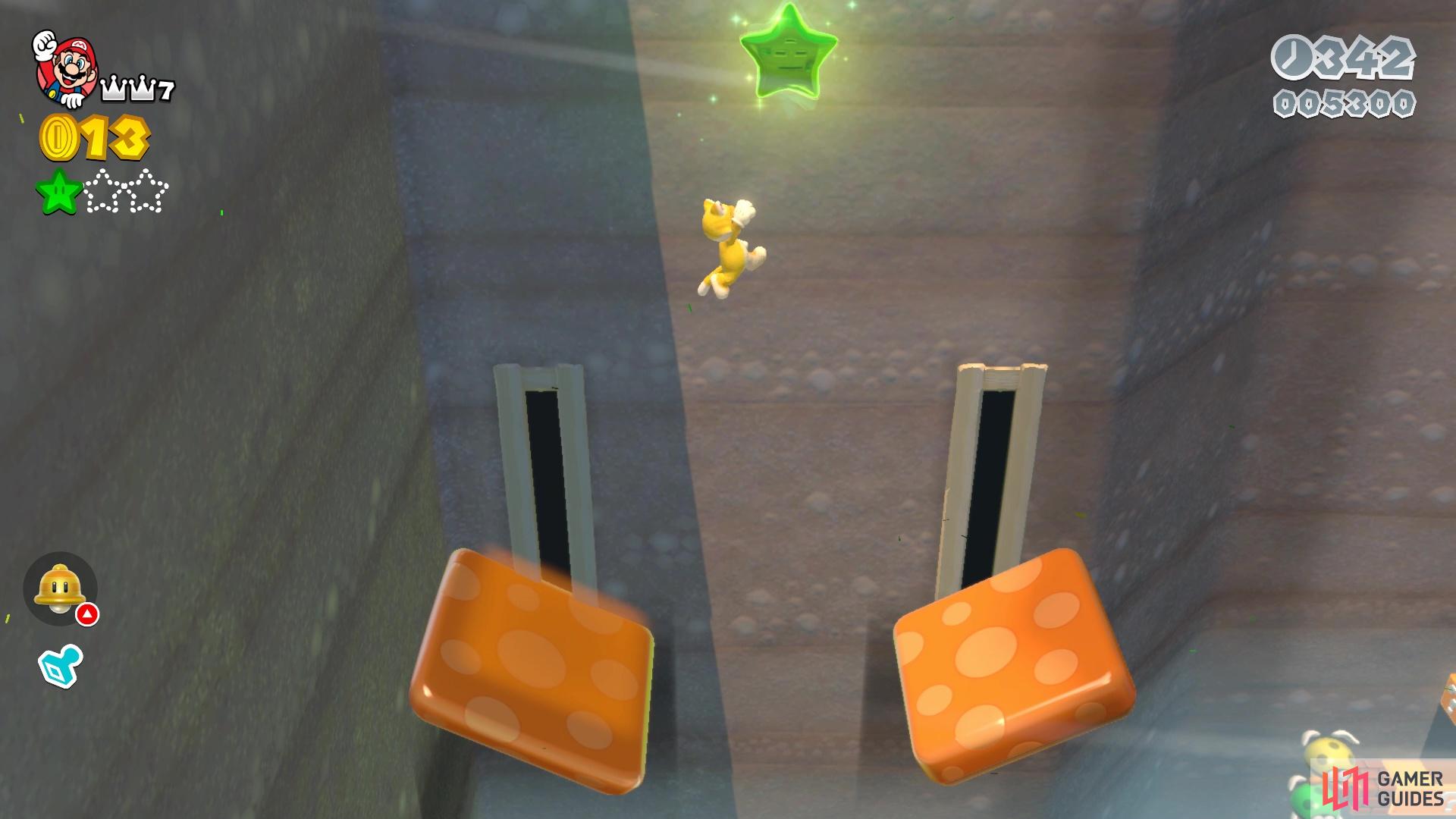 The second Green Star is up the small stairs right after the checkpoint