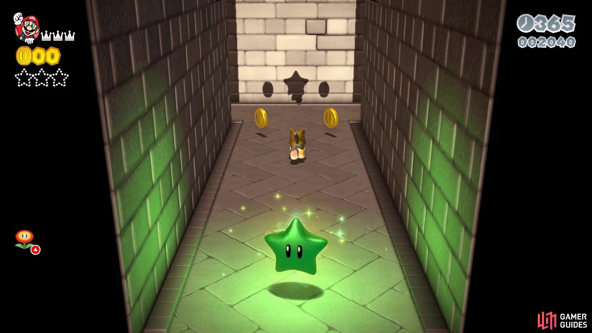 You can see the shadow of the first Green Star as you pass it
