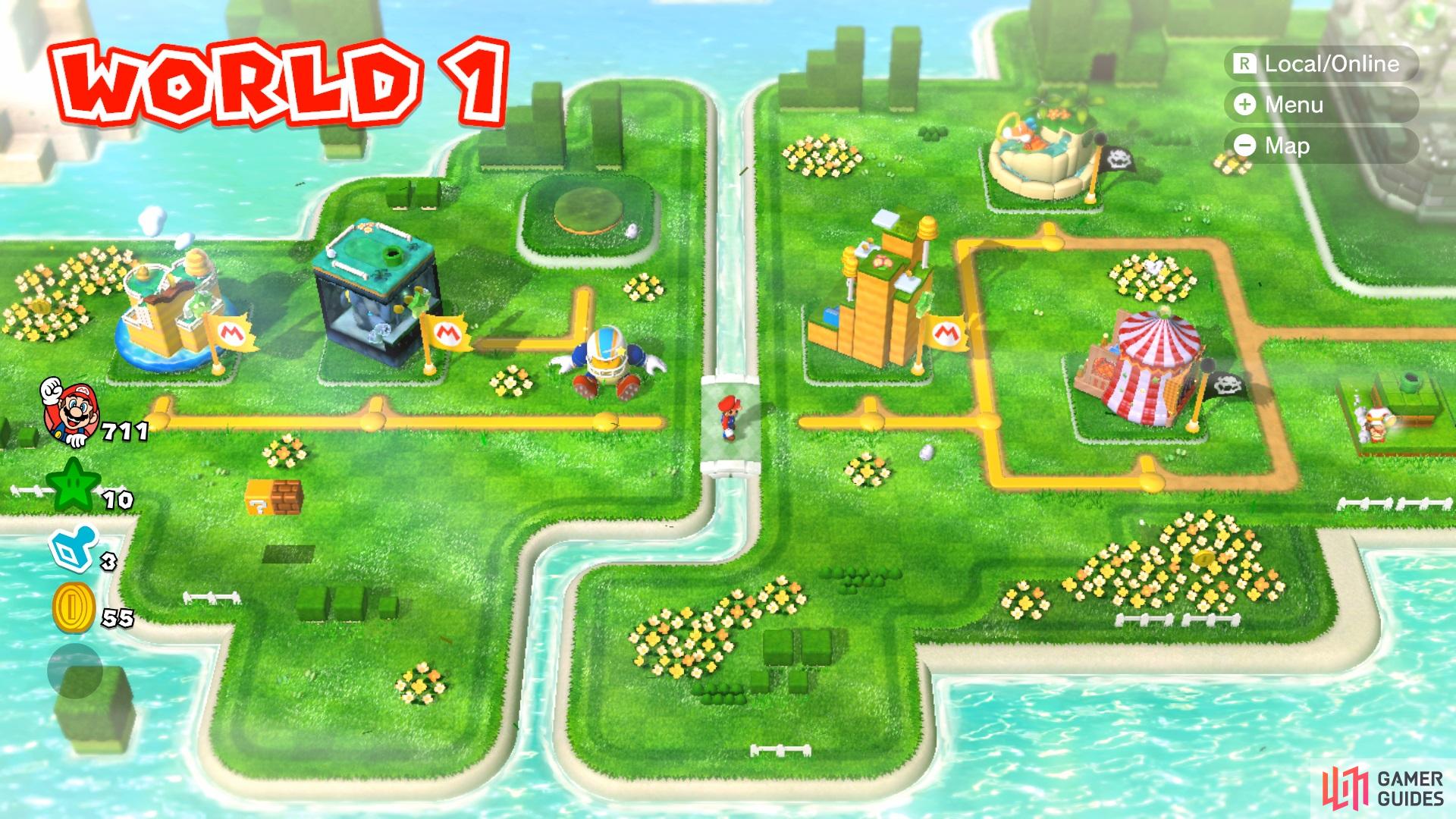 Super Mario 3D World - Walkthrough Part 1 - World 1 100% (Nintendo