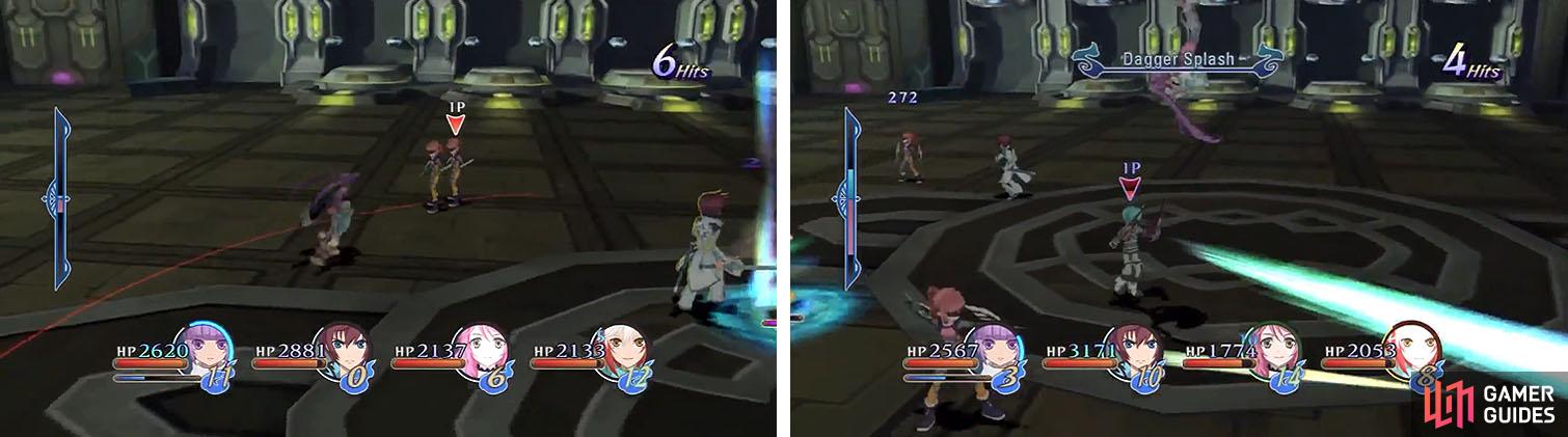 You need to focus on the minions to prevent them from duplicating (left), but dont forget about the boss who has some nasty ranged attacks (right).