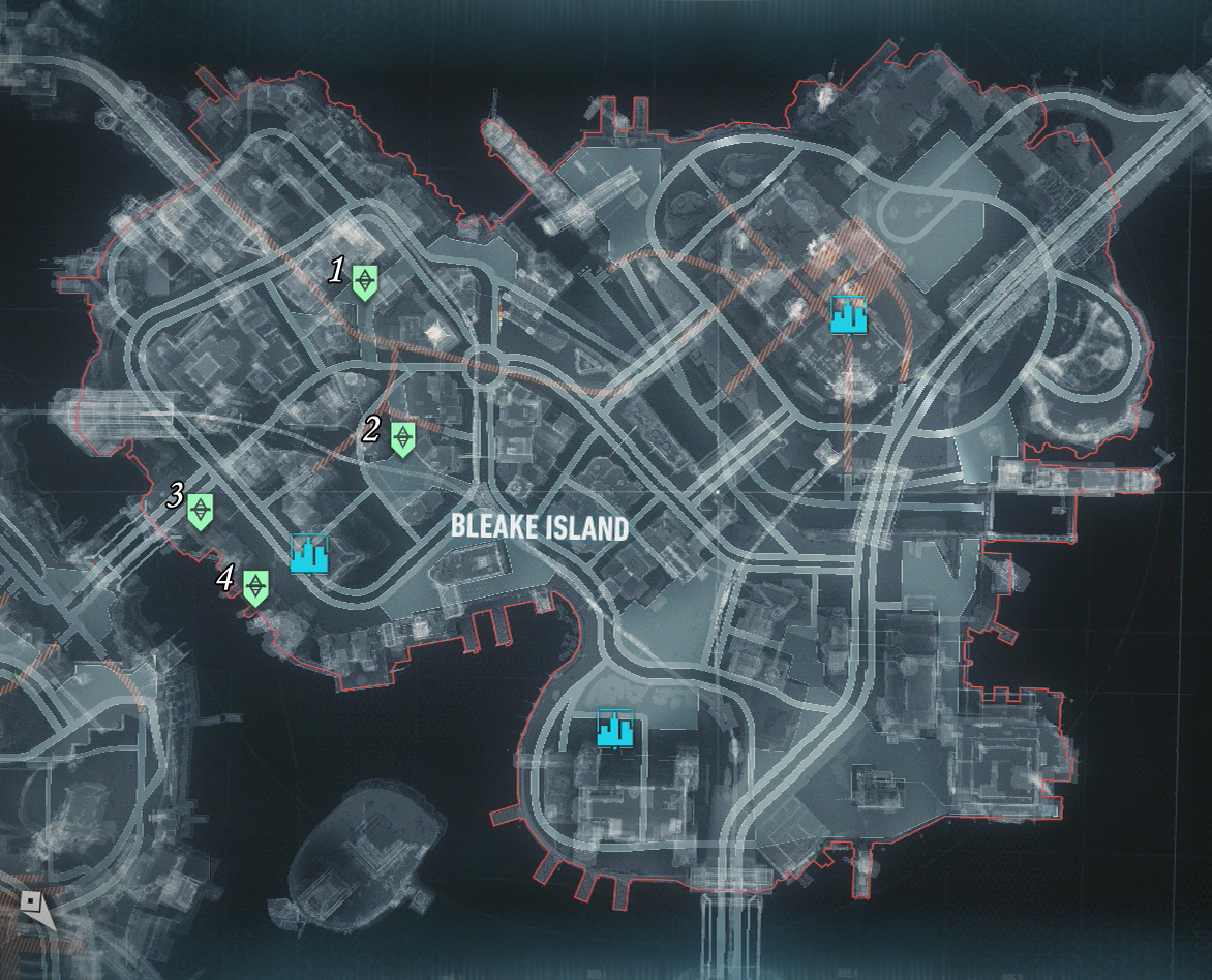 Map of Founders' Island, Collectibles - Founders' Island, Batman Arkham  Knight - Batman: Arkham Knight Game Guide & Walkthrough