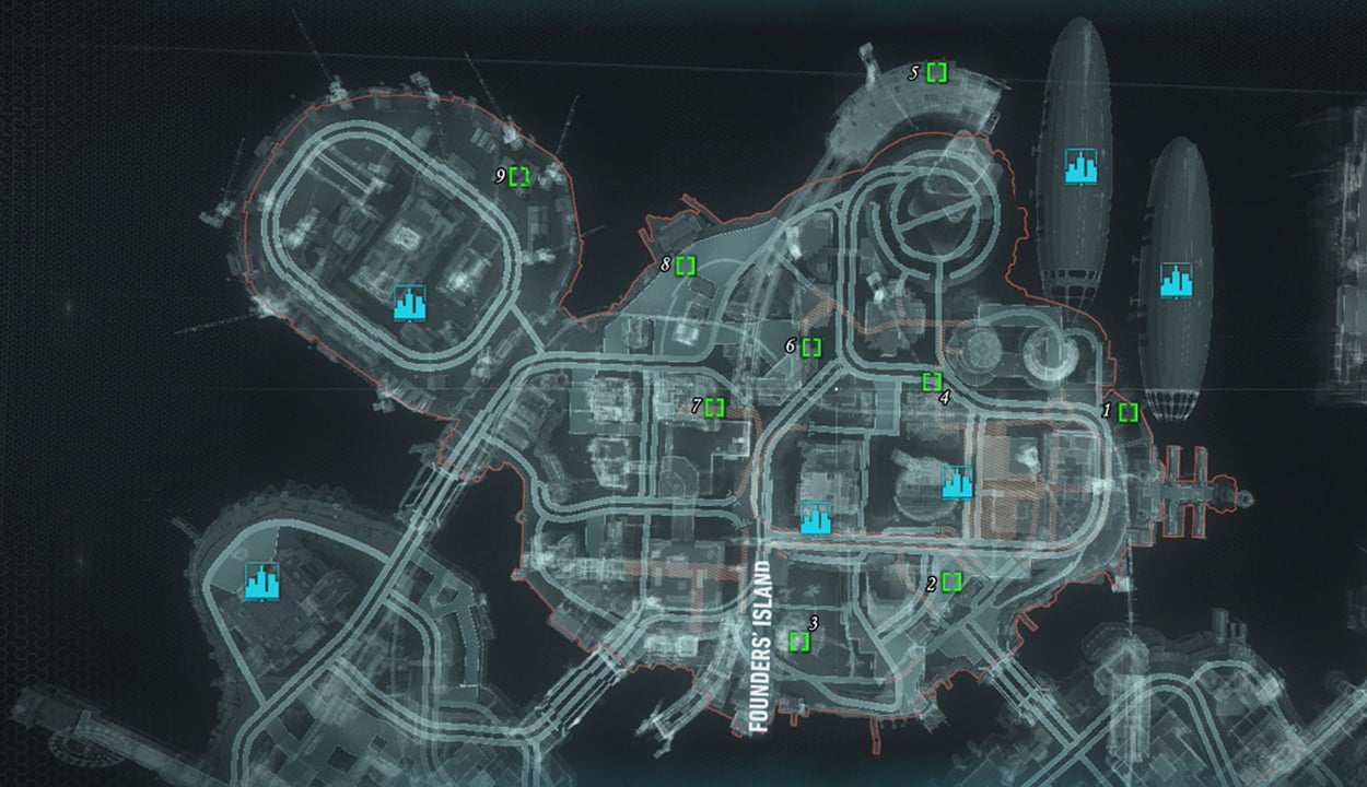 Riddler Trophy Locations - Founders Island Collectible Locations -  Collectibles Guide | Batman: Arkham Knight | Gamer Guides®