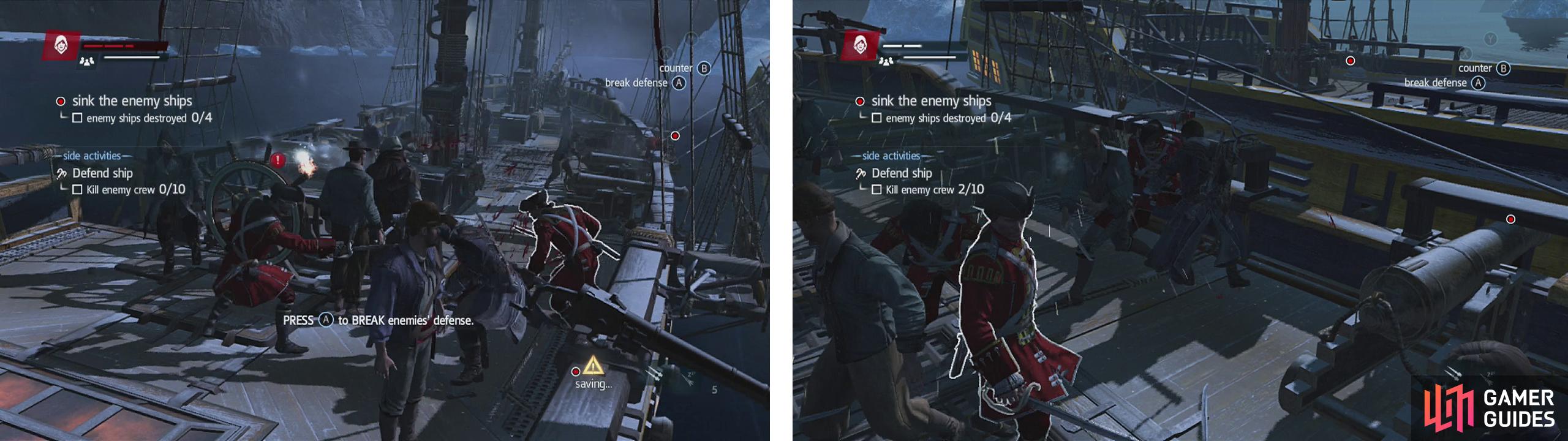 When you see the red icon (left) a counter move is possible. Highlight another enemy whilst an executiona animation is happening (right) to start a kill streak.