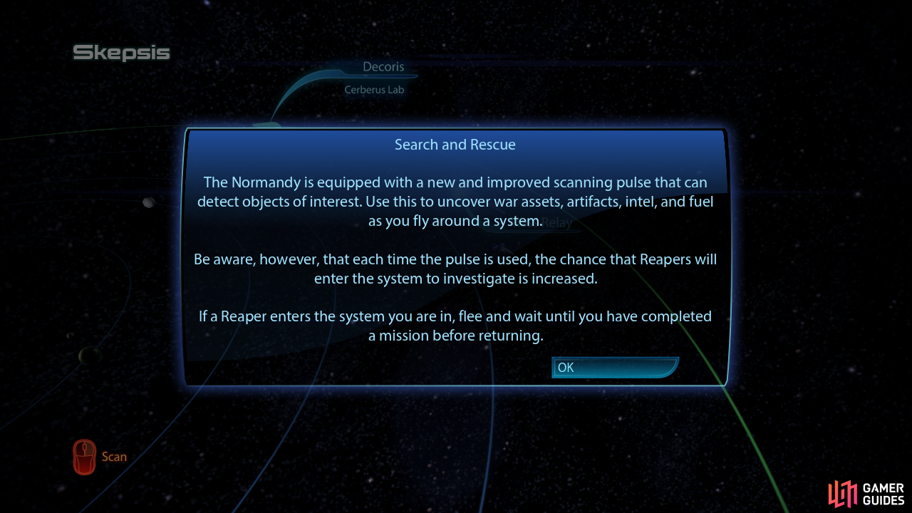 No reaper alertness and faster system scanning in ME3 LE at Mass