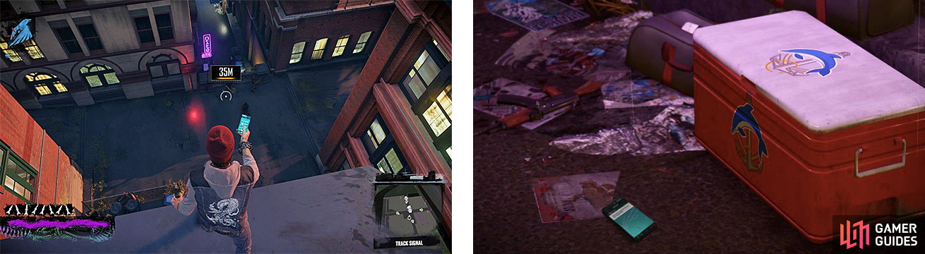 Tracking Czalov's position will bring you to a spot with a lot of thugs guarding a second crime scene, where you will be required to take more pictures, like the drugs (right).